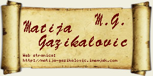 Matija Gazikalović vizit kartica